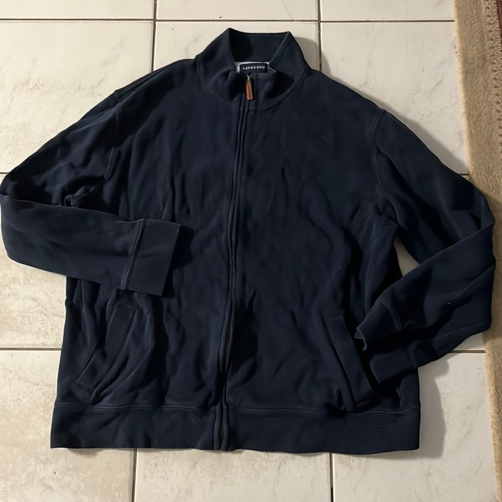 Lands’ End mens navy zip-up
